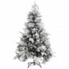 Weihnachtsbaum mit LEDs & Zapfen Beschneit 150 cm PVC & PE