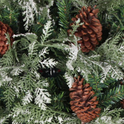 Weihnachtsbaum mit LEDs & Zapfen Grün & Weiß 150 cm PVC & PE