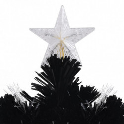 Weihnachtsbaum mit LED-Schneeflocken Schwarz 210 cm Fiberoptik