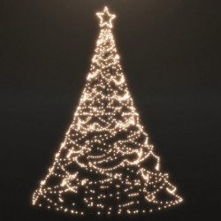 LED-Weihnachtsbaum mit Metallstange 1400 LEDs Warmweiß 5 m