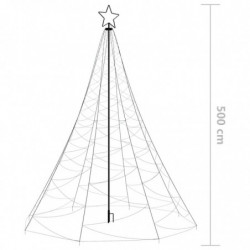 LED-Weihnachtsbaum mit Metallstange 1400 LEDs Warmweiß 5 m