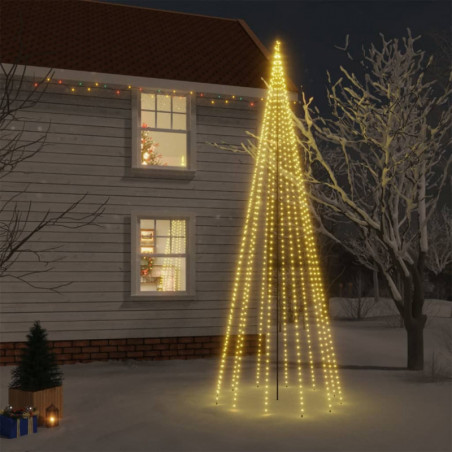 Weihnachtsbaum mit Erdnägeln Warmweiß 732 LEDs 500 cm