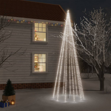 Weihnachtsbaum mit Erdnägeln Kaltweiß 732 LEDs 500 cm