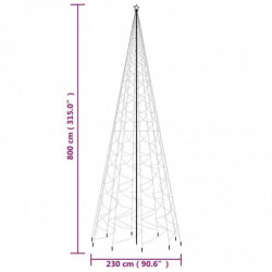 Weihnachtsbaum mit Erdnägeln Kaltweiß 3000 LEDs 800 cm