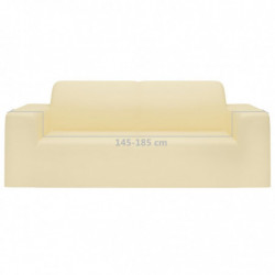 Stretch Sofahusse 2-Sitzer Creme Polyester-Jersey