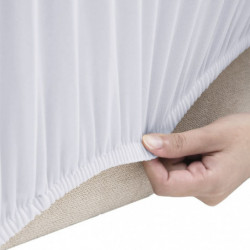 Stretch-Sofahusse Weiß Polyester-Jersey