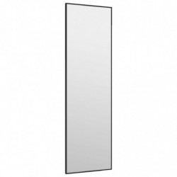 Türspiegel Schwarz 30x100 cm Glas und Aluminium