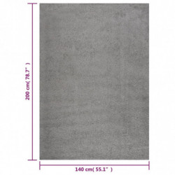 Teppich Shaggy Hochflor Grau 140x200 cm