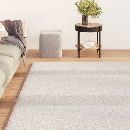 Teppich Shaggy Hochflor Creme 140x200 cm