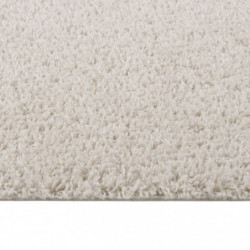 Teppich Shaggy Hochflor Creme 140x200 cm