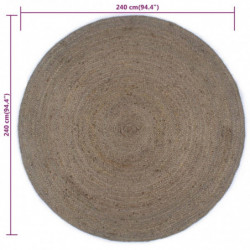 Teppich Handgefertigt Jute Rund 240 cm Grau