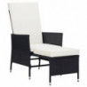 2-tlg. Garten-Lounge-Set Attila mit Auflagen Poly Rattan Schwarz