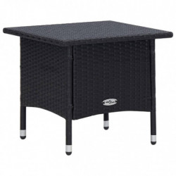 2-tlg. Garten-Lounge-Set Attila mit Auflagen Poly Rattan Schwarz