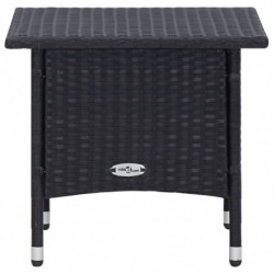 2-tlg. Garten-Lounge-Set Attila mit Auflagen Poly Rattan Schwarz