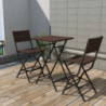 3-tlg. Bistro-Set Cheyenne Klappbar Stahl Poly Rattan Braun