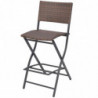 3-tlg. Bistro-Set Cheyenne Klappbar Stahl Poly Rattan Braun