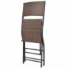 3-tlg. Bistro-Set Cheyenne Klappbar Stahl Poly Rattan Braun