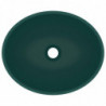 Luxuriöses Ovales Waschbecken Matt Dunkelgrün 40x33 cm Keramik