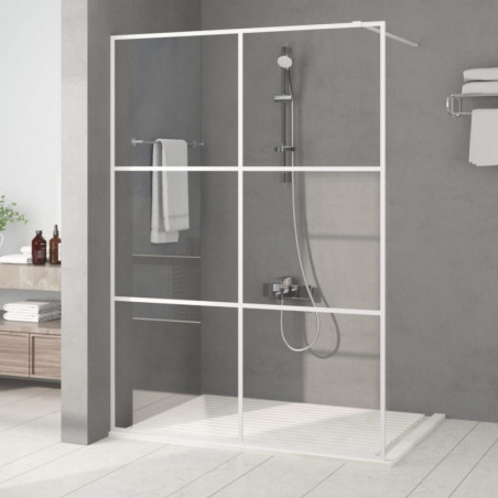 Duschwand für Begehbare Dusche Weiß 140x195 cm ESG-Klarglas