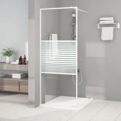 Duschwand für Begehbare Dusche Weiß 80x195 cm ESG-Klarglas