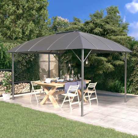 Pavillon mit Bogendach 3x4 m Anthrazit