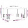 Pavillon mit Seitenwänden & Doppeldach 3x4 m Taupe