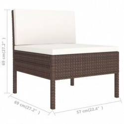 3-tlg. Garten-Lounge-Set Bonito mit Auflagen Poly Rattan Braun