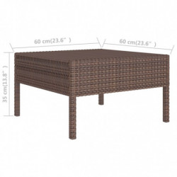 3-tlg. Garten-Lounge-Set Bonito mit Auflagen Poly Rattan Braun