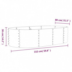 Pflanzkübel Pulverbeschichteter Stahl 152x80x36 cm Anthrazit