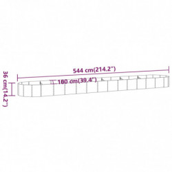 Pflanzkübel Pulverbeschichteter Stahl 544x100x36 cm Grau