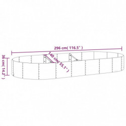 Pflanzkübel Pulverbeschichteter Stahl 296x140x36 cm Silbern
