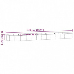 Pflanzkübel Pulverbeschichteter Stahl 523x140x36 cm Grau