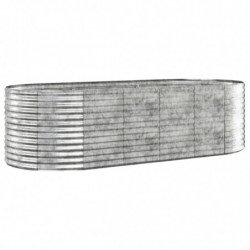 Pflanzkübel Pulverbeschichteter Stahl 249x100x68 cm Silbern
