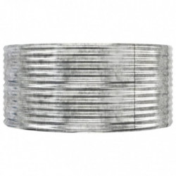 Pflanzkübel Silber 367x140x68 cm Pulverbeschichteter Stahl