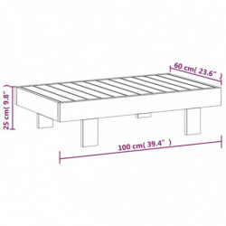 3-tlg. Garten-Lounge-Set mit Dunkelgrauen Kissen Massivholz