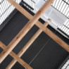 Vogelkäfig mit Dach Stahl Schwarz 66x66x155 cm