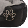 Hundebett mit gepolstertem Kissen Größe M Schwarz