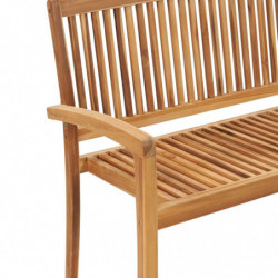 Stapelbare 2-Sitzer Gartenbank 128,5 cm Massivholz Teak