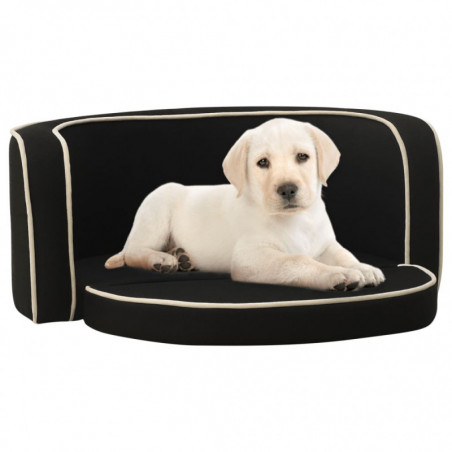 Hundesofa Klappbar Schwarz 76x71x30 cm Leinen Waschbares Kissen