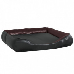 Hundebett Schwarz/Braun 105x80x25 cm Kunstleder