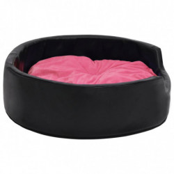 Hundebett Schwarz-Pink 99x89x21 cm Plüsch und Kunstleder