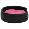 Hundebett Schwarz-Pink 99x89x21 cm Plüsch und Kunstleder