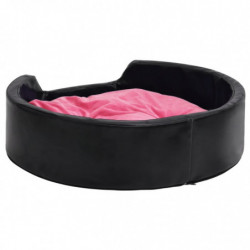 Hundebett Schwarz-Pink 99x89x21 cm Plüsch und Kunstleder