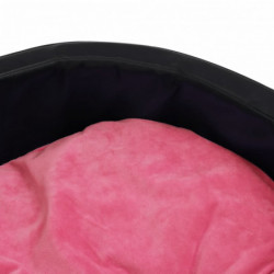 Hundebett Schwarz-Pink 99x89x21 cm Plüsch und Kunstleder