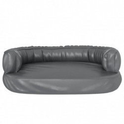 Hundebett Ergonomisch Schaumstoff Grau 60x42 cm Kunstleder