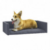 Kofferraum-Hundebett Grau 70x45 cm Leinenoptik