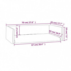 Kofferraum-Hundebett Grau 70x45 cm Leinenoptik