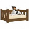 Hundebett Braun 55,5x45,5x28 cm Massivholz Kiefer