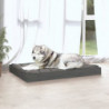 Hundebett Grau 101,5x74x9 cm Massivholz Kiefer