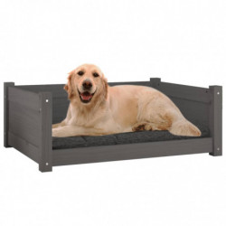 Hundebett Grau 75,5x55,5x28 cm Massivholz Kiefer